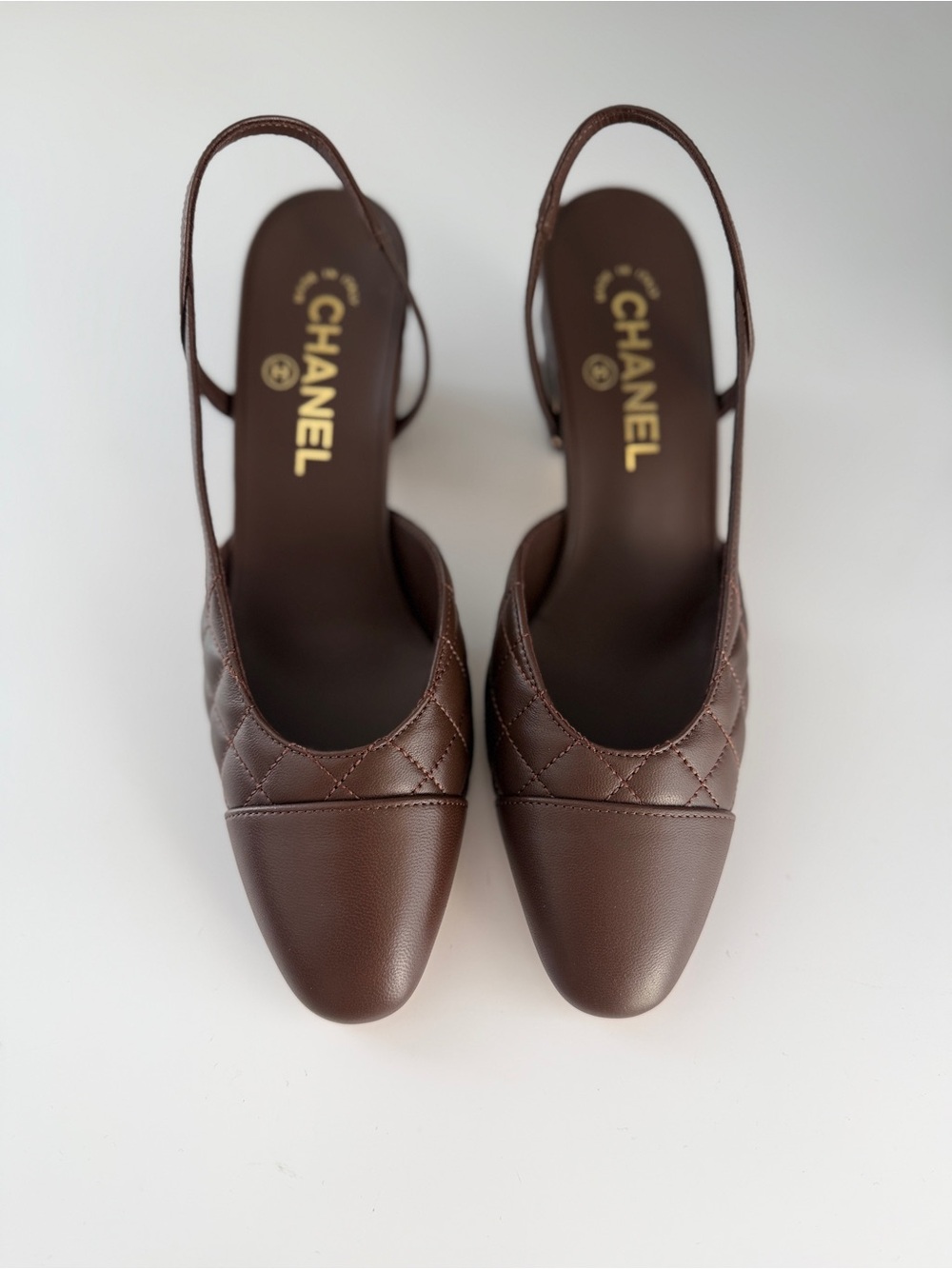 CHANEL QUILTED SLINGBACK MID HEELS - Picture 4 of 5